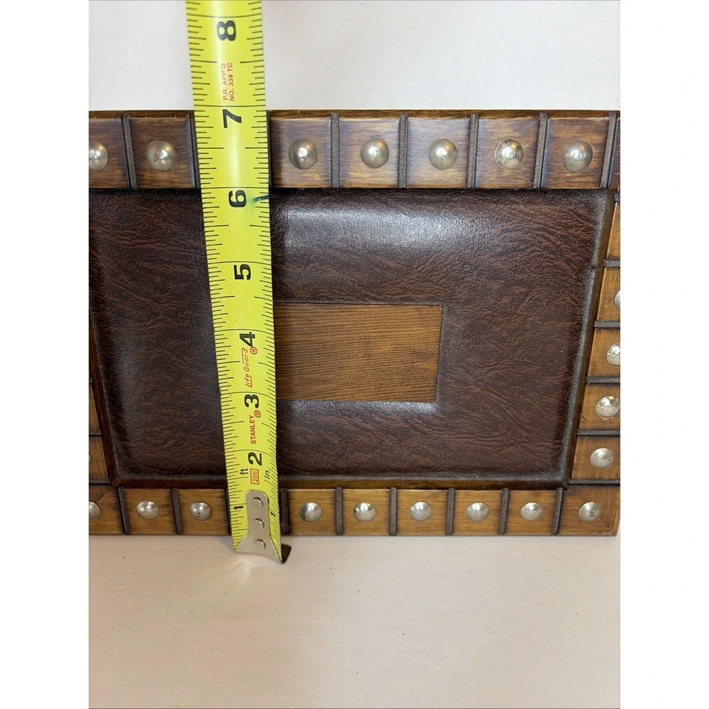 VINTAGE London Leather The Camelot Jewelry Box Hinged Velvet Inlay Studded